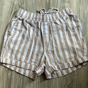 Old Navy Linen Blend Striped High Waisted Shorts 3.5” inseam